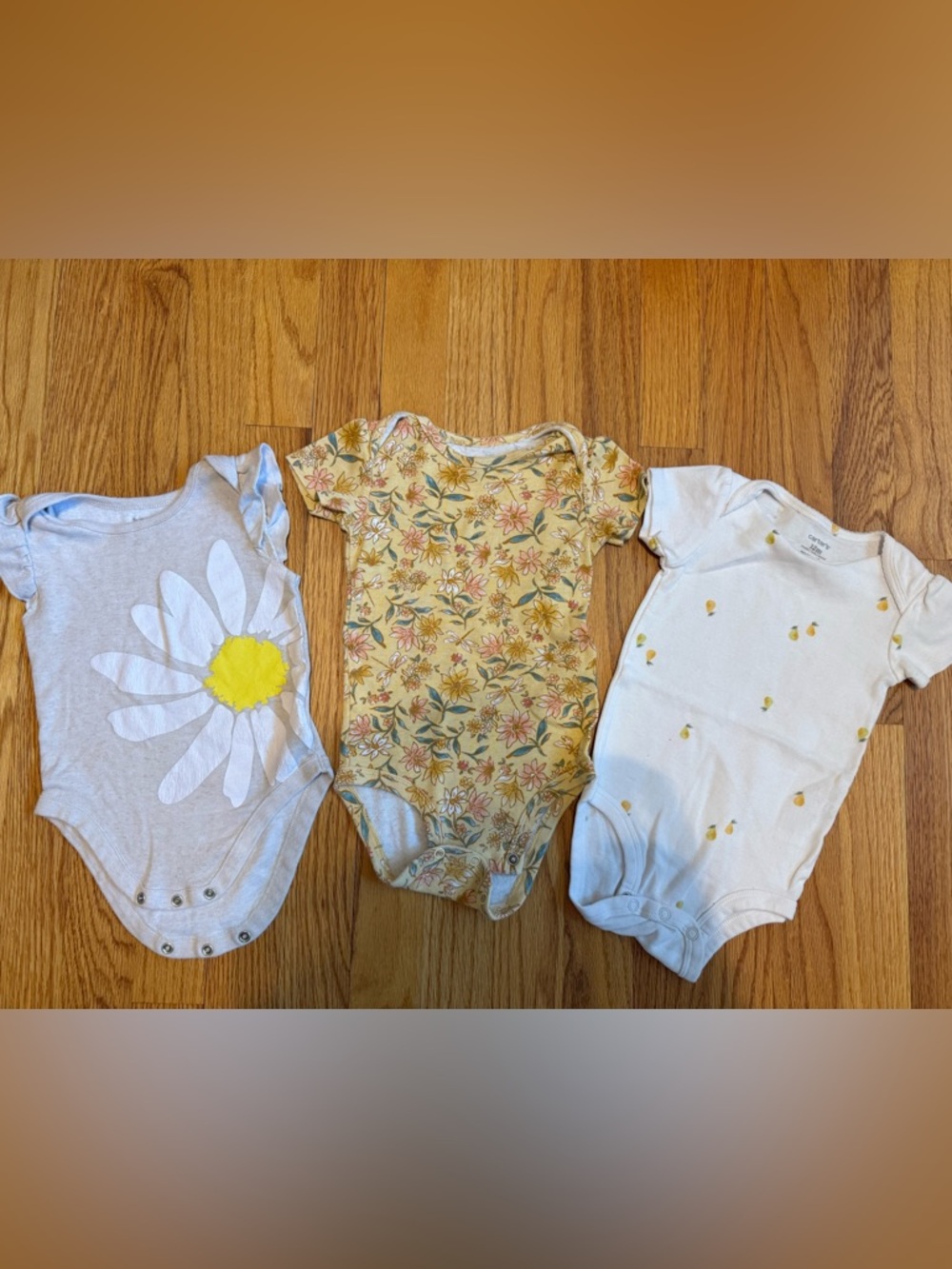 Girls' Floral & Daisy One-Piece Bodysuit - Yellow/White